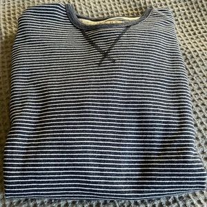 Men’s XL Navy Striped Recycled Fleece Top- Never Worn- runs small.